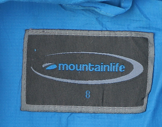 Mountainlife Women's Blue Rain Coat Size 8 Hooded Jacket