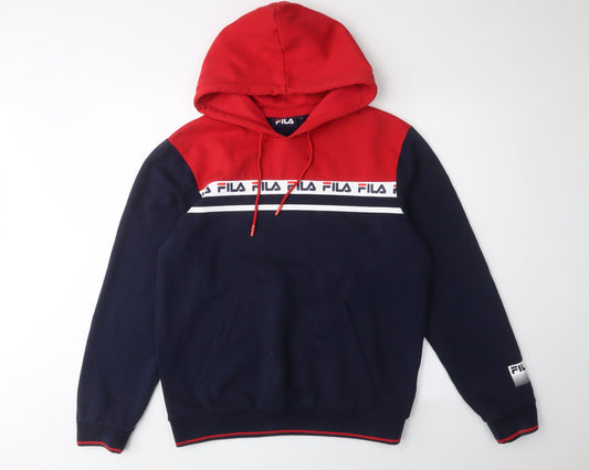 Fila Men's Red & Blue Pullover Hoodie S
