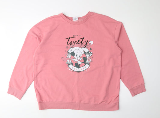 Looney Tunes Pink Teens Sweatshirt, Size 18, Tweety Graphic