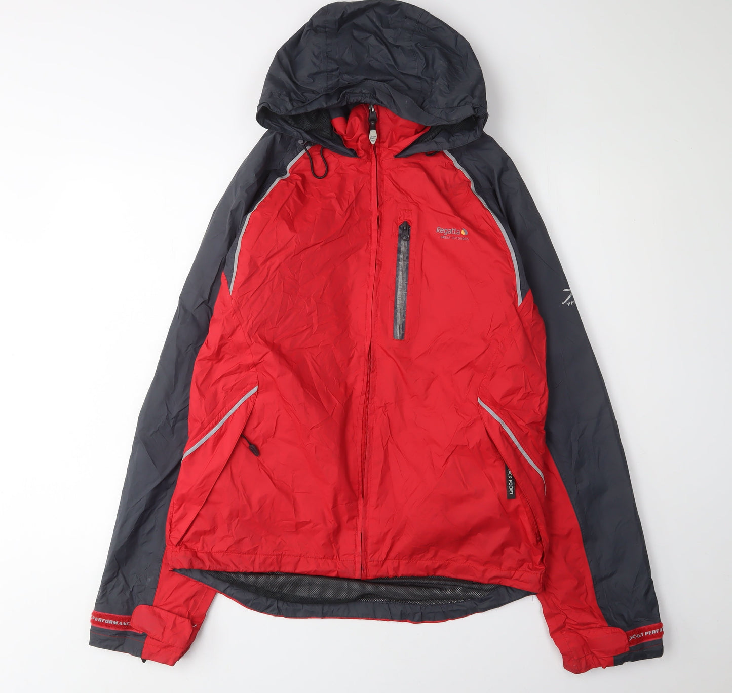 Regatta Men's Red Hooded Rain Jacket 30 Lightweight Outdoor