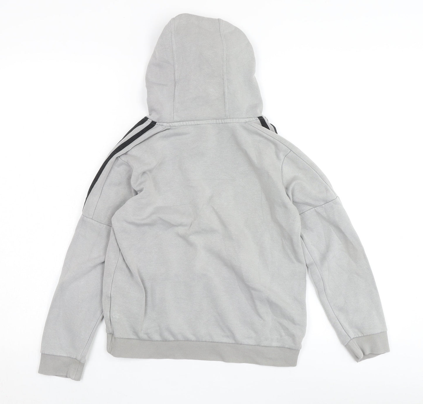 Adidas Boys Grey Pullover Hoodie - M, Casual Style