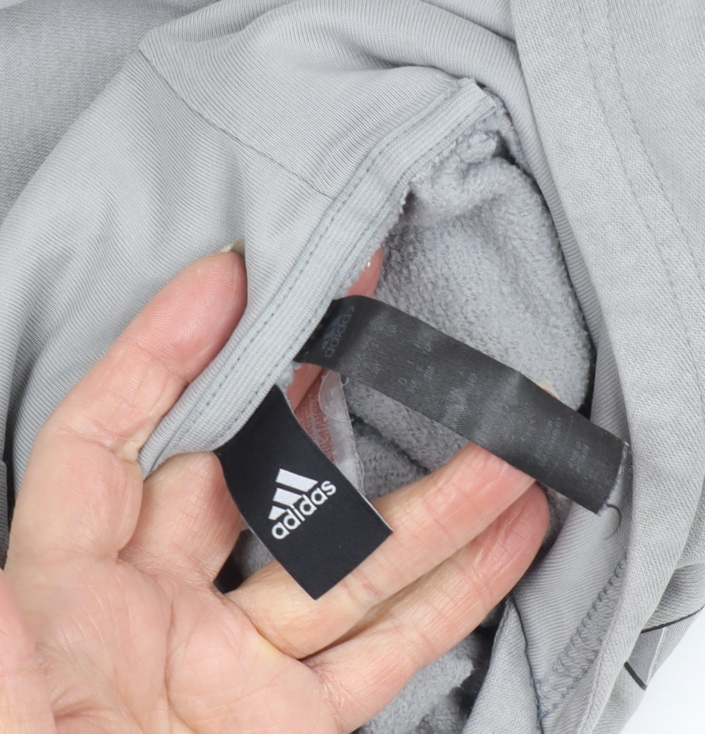 Adidas Boys Grey Pullover Hoodie - M, Casual Style