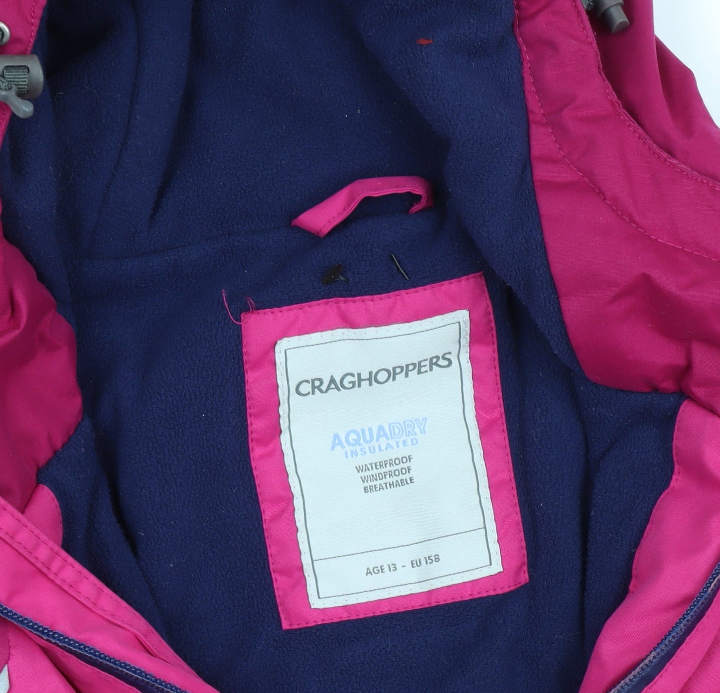 Craghoppers Women's Pink Parka Jacket, Size 12, Hooded