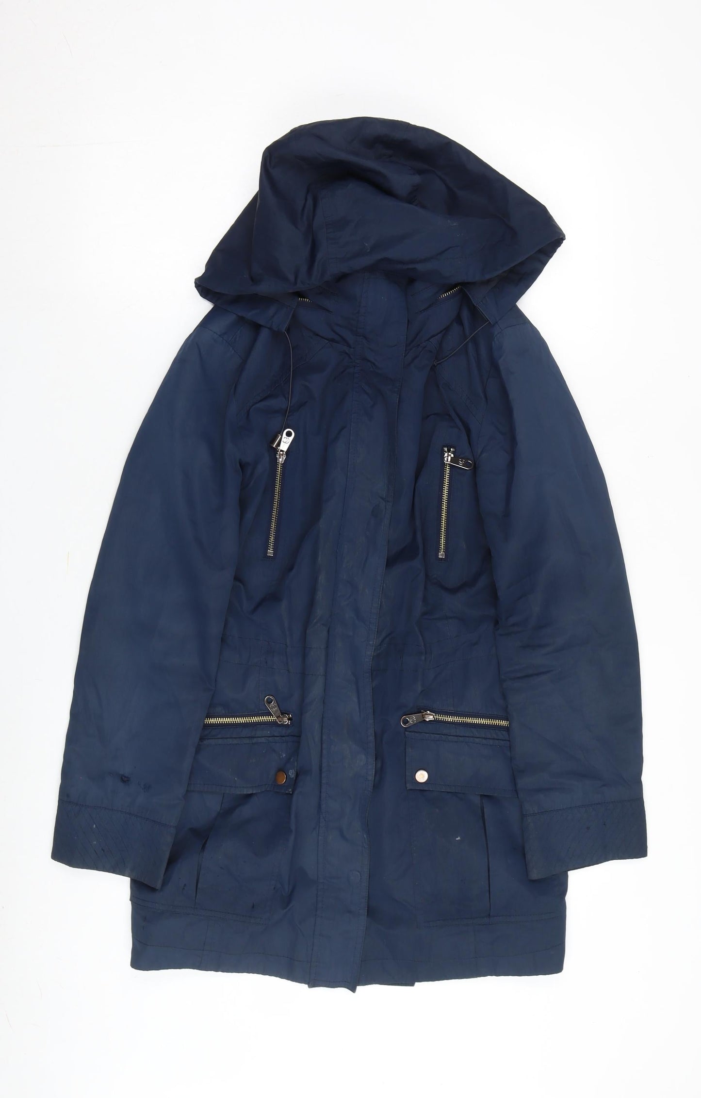 CC Women's Blue Parka Jacket - Size 10