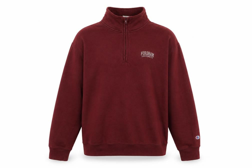 Mens UK L Regular Champion Red 1/4 Zip Sweatshirt