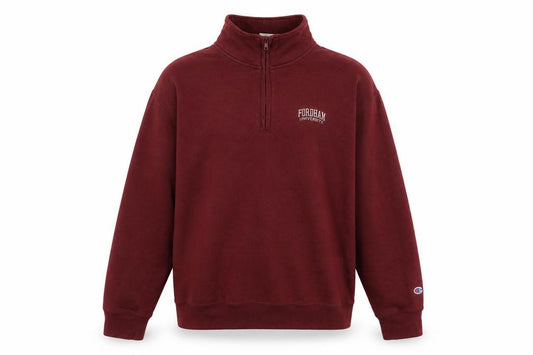Mens UK L Regular Champion Red 1/4 Zip Sweatshirt