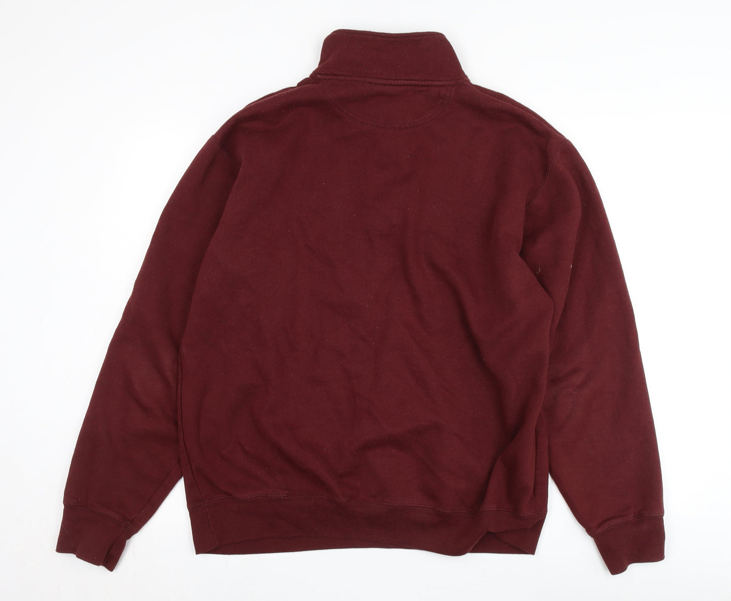 Champion Men's Red Quarter Zip Sweatshirt L