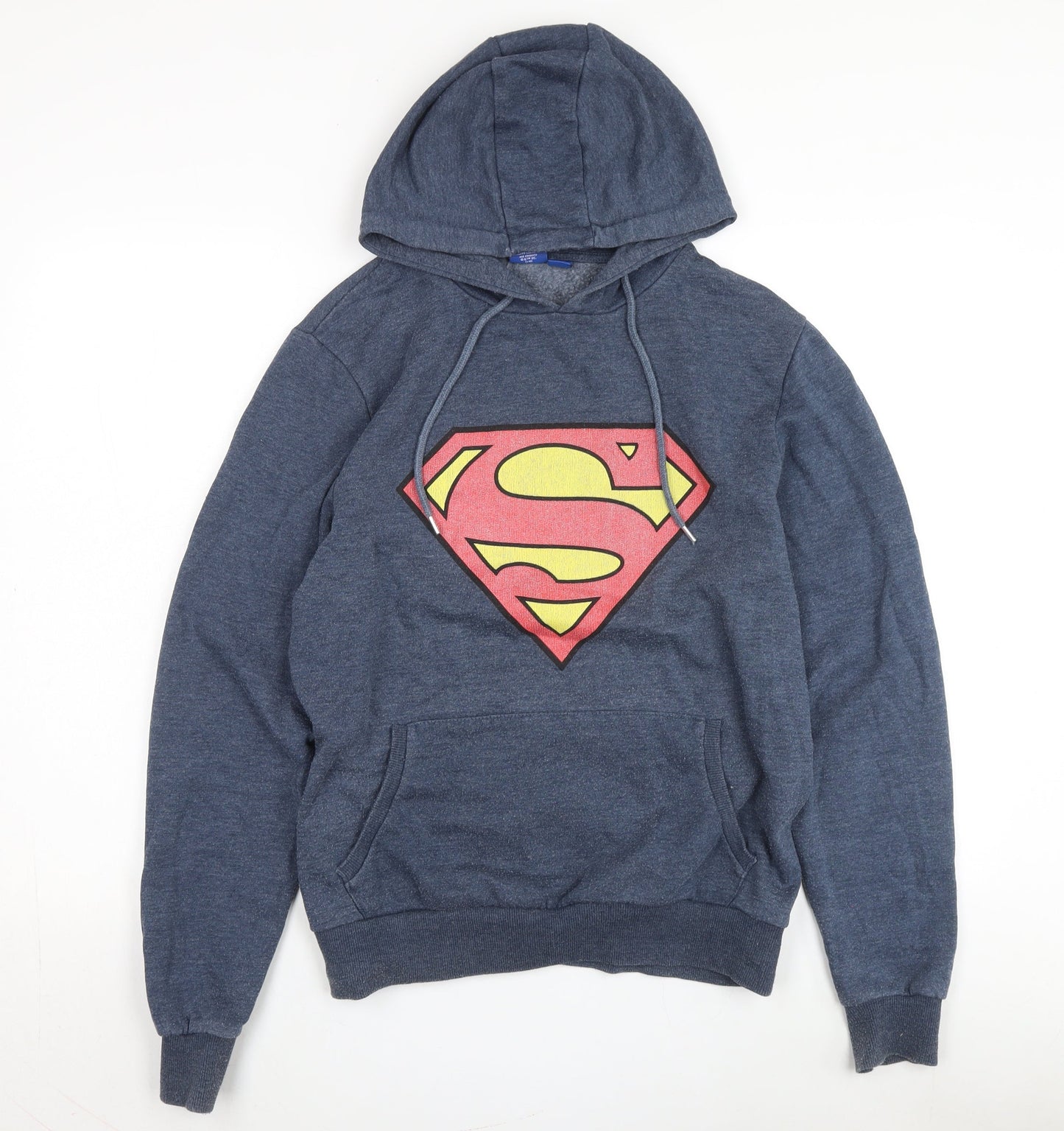 Superman Men's Blue Pullover Hoodie Large