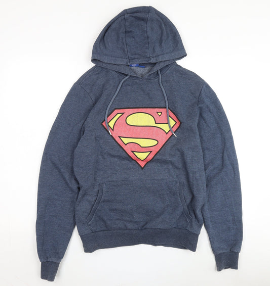 Superman Men's Blue Pullover Hoodie Large