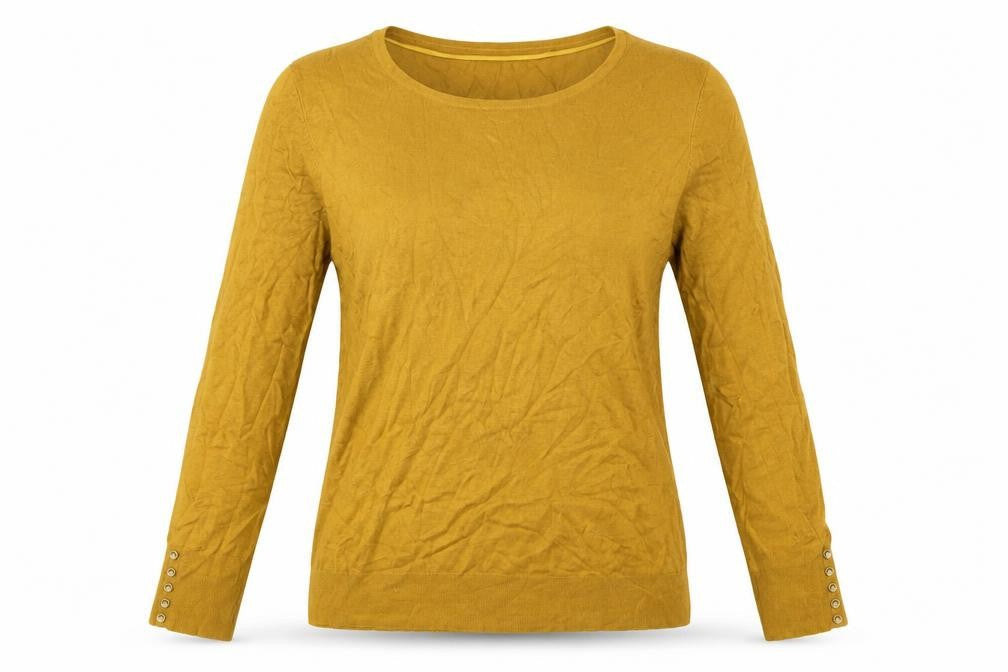 Womens UK Size L Long Tall Sally Gold Viscose Blend T-Shirt