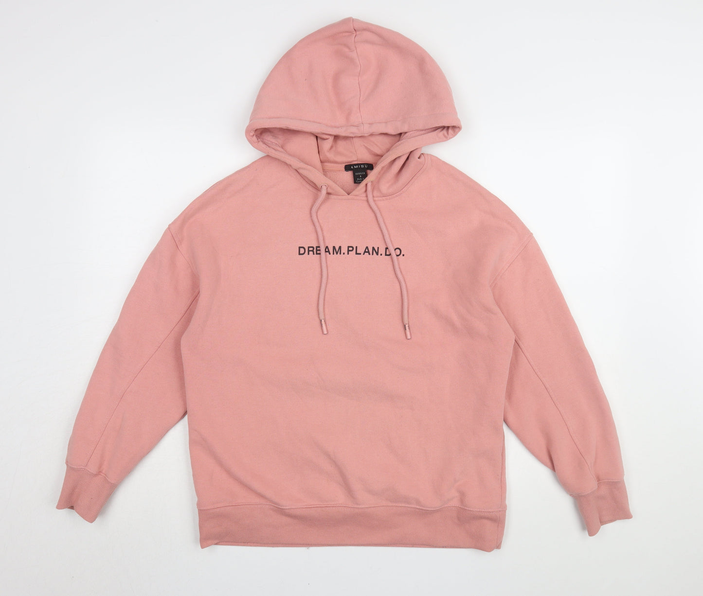 Amisu Women's Pink Pullover Hoodie, Size S, Casual