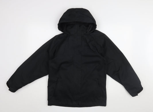 Hi Gear Boys Black Hooded Rain Coat - Size 7-8