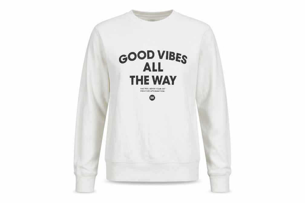 H&M Womens White Good Vibes Sweatshirt Size UK 10