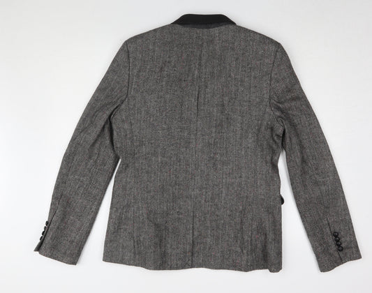 Topman Men's Grey Tweed Blazer 40R Herringbone Classic