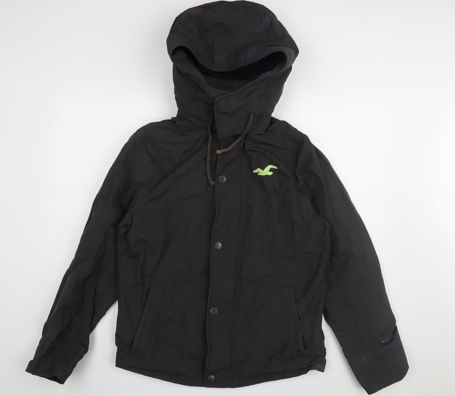 Hollister Men's Black Windbreaker Jacket L Casual