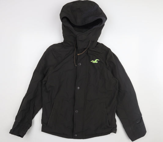 Hollister Men's Black Windbreaker Jacket L Casual