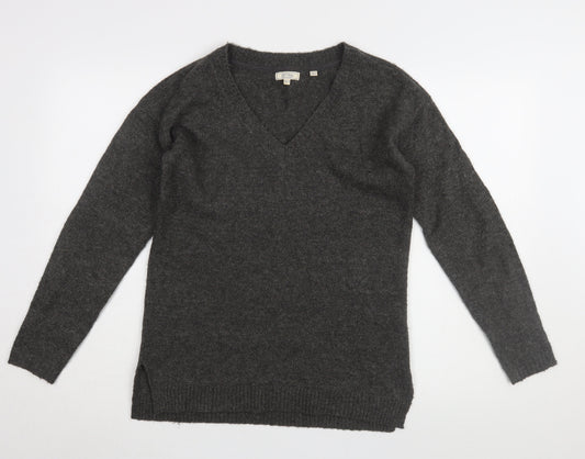 Fat Face Women's Black V-Neck Knit Jumper Size 8