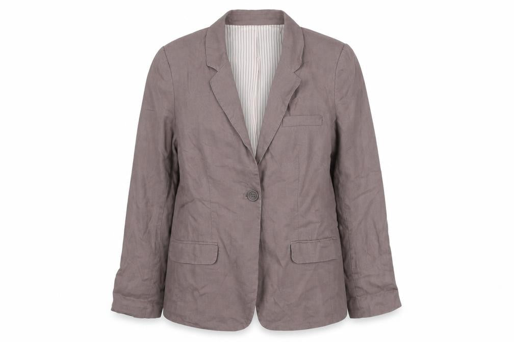 RJR.John Rocha Rocha John Rocha Brown Linen Blazer Women Size 8