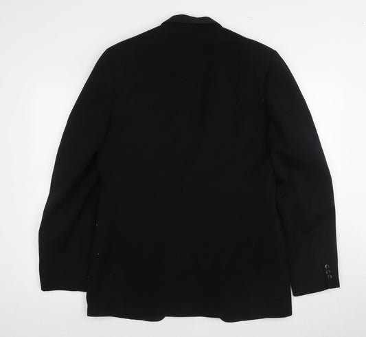 Maenson Men's Black Wool Tuxedo Blazer Size 40L
