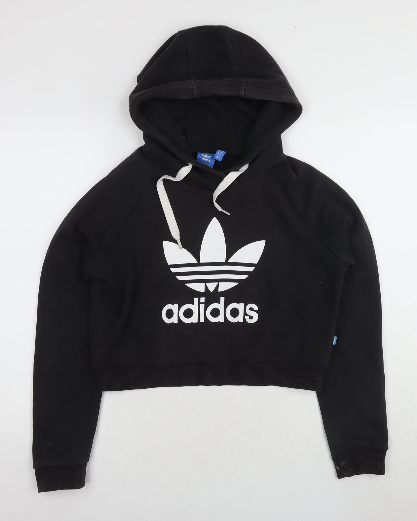 Adidas Women's Black Cropped Hoodie Size L