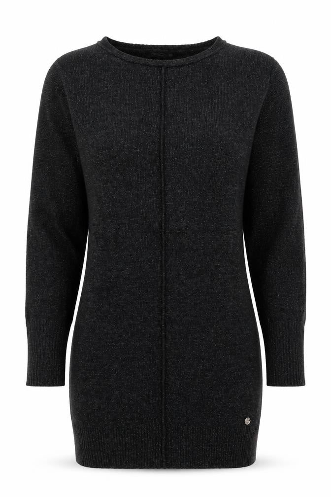 Womens UK S Regular Firetrap Black Pullover Chunky-Knit
