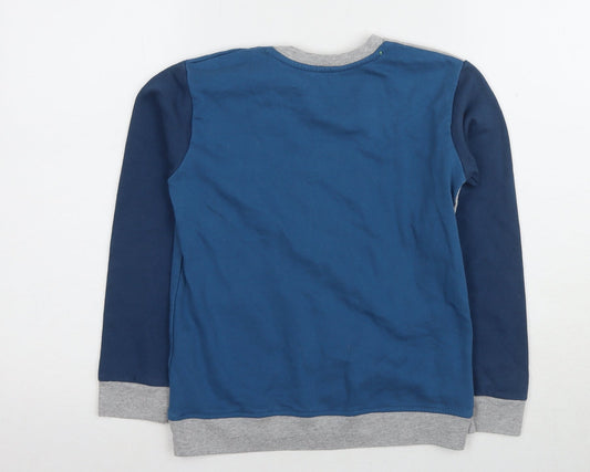 DKNY Jeans Boys Blue Grey Pullover Sweatshirt, Size 8 Years