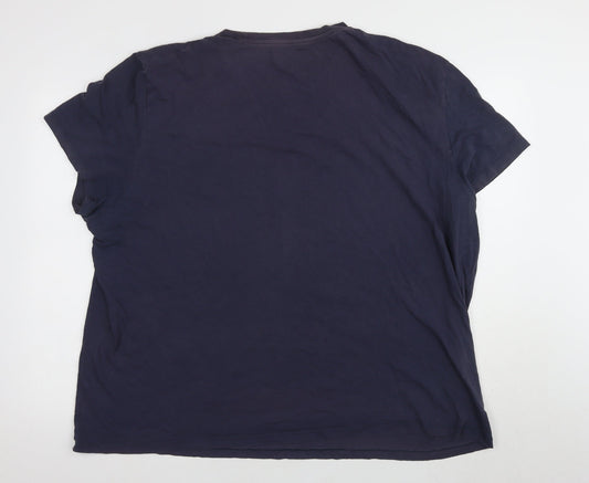 Coca Cola Mens Blue Christmas Graphic 3XL T-Shirt