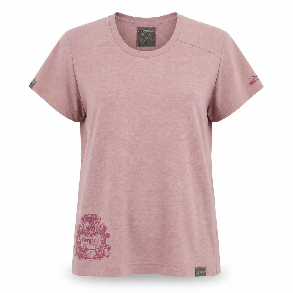 Womens UK Size 16 Berghaus Pink Polyester Blend T-Shirt