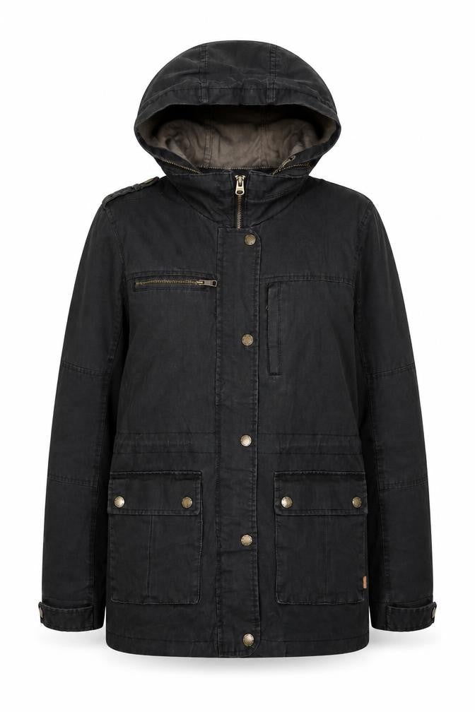 Womens UK Size 10 Regular FatFace Black Cotton Blend Jacket