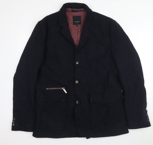 Ted Baker Men's Blue Blazer, M, Lined with Button Accents