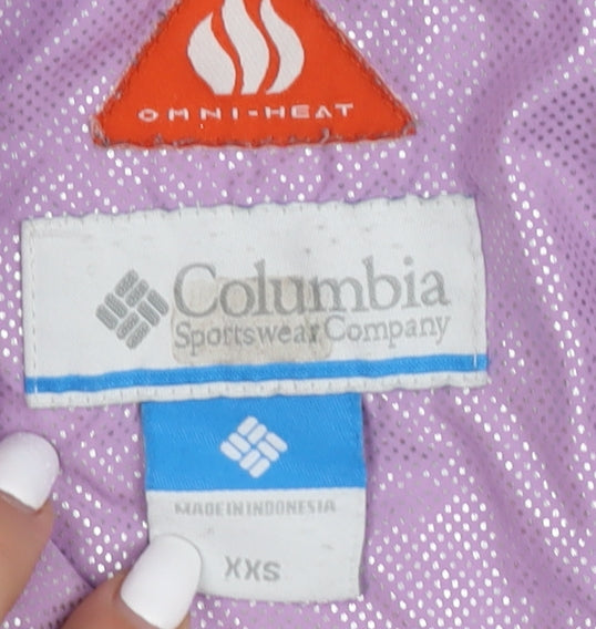 Columbia Girls Purple Puffer Jacket XXS Winter Sports