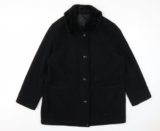 Richards Women's Black Wool Overcoat M, Winter Classic