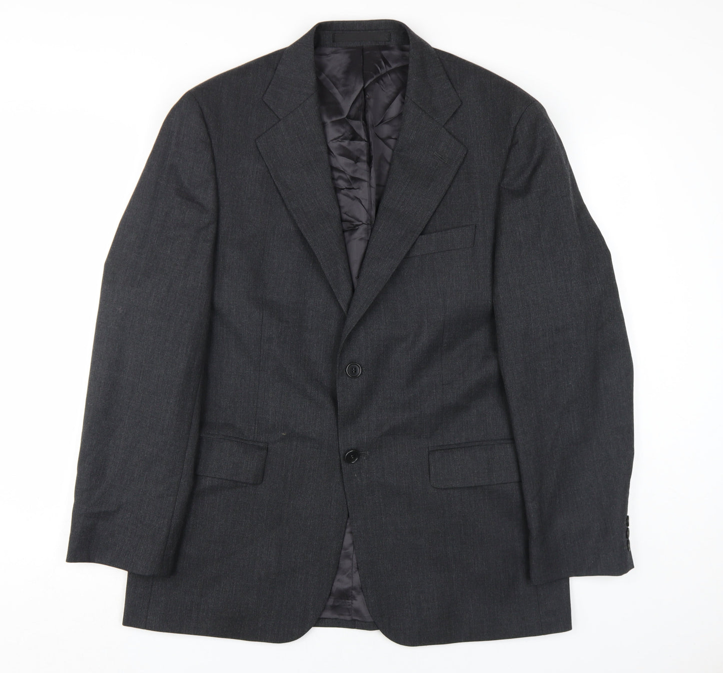 Marks and Spencer Men's Grey Wool Blazer, Size 40R, Regular Fit