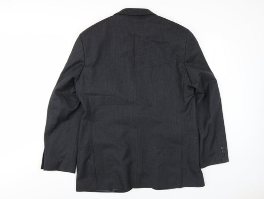 Marks and Spencer Men's Grey Wool Blazer, Size 40R, Regular Fit