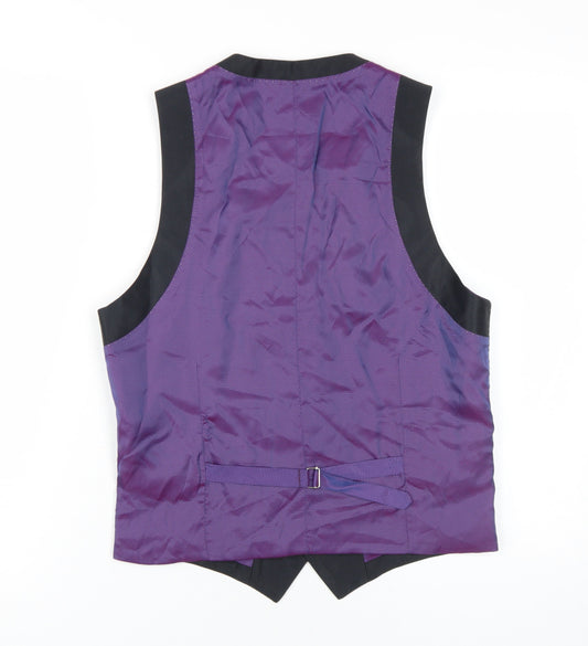 Milan Collection Men's Black Waistcoat, Size 36R