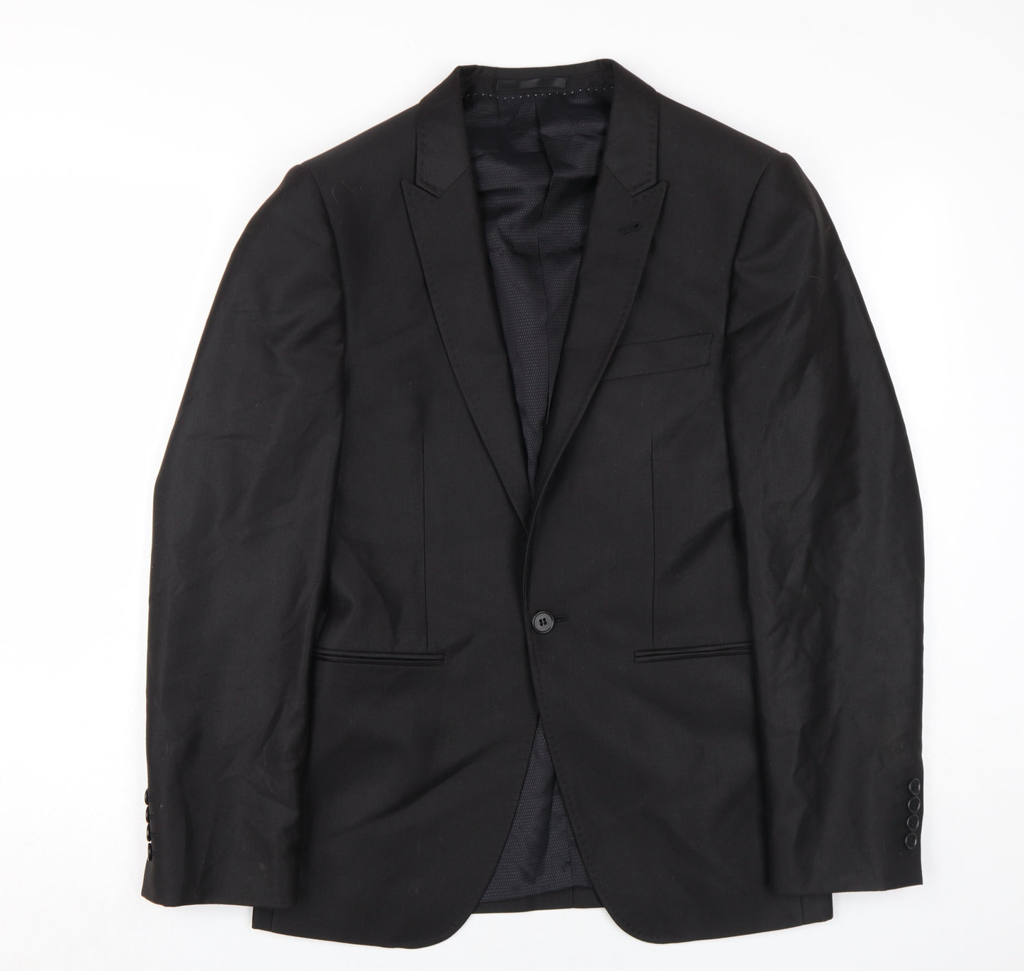 Milan Collection Men's Black Blazer 36S Regular Fit