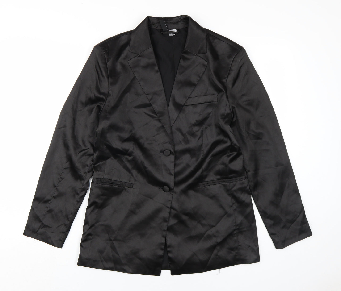 H&M Women's Black Blazer 2XS Button Classic Jacket