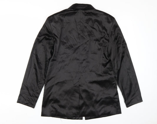 H&M Women's Black Blazer 2XS Button Classic Jacket