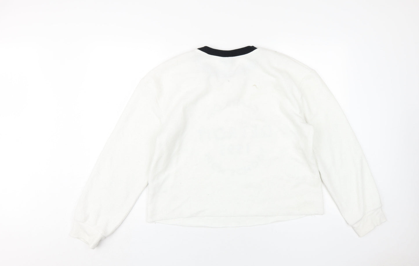 Topshop Women's White Pullover Graphic Sweatshirt UK 12