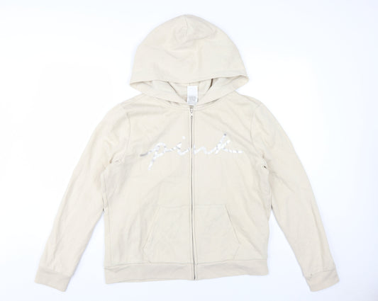 Victoria's Secret Women's Beige Full Zip Hoodie L