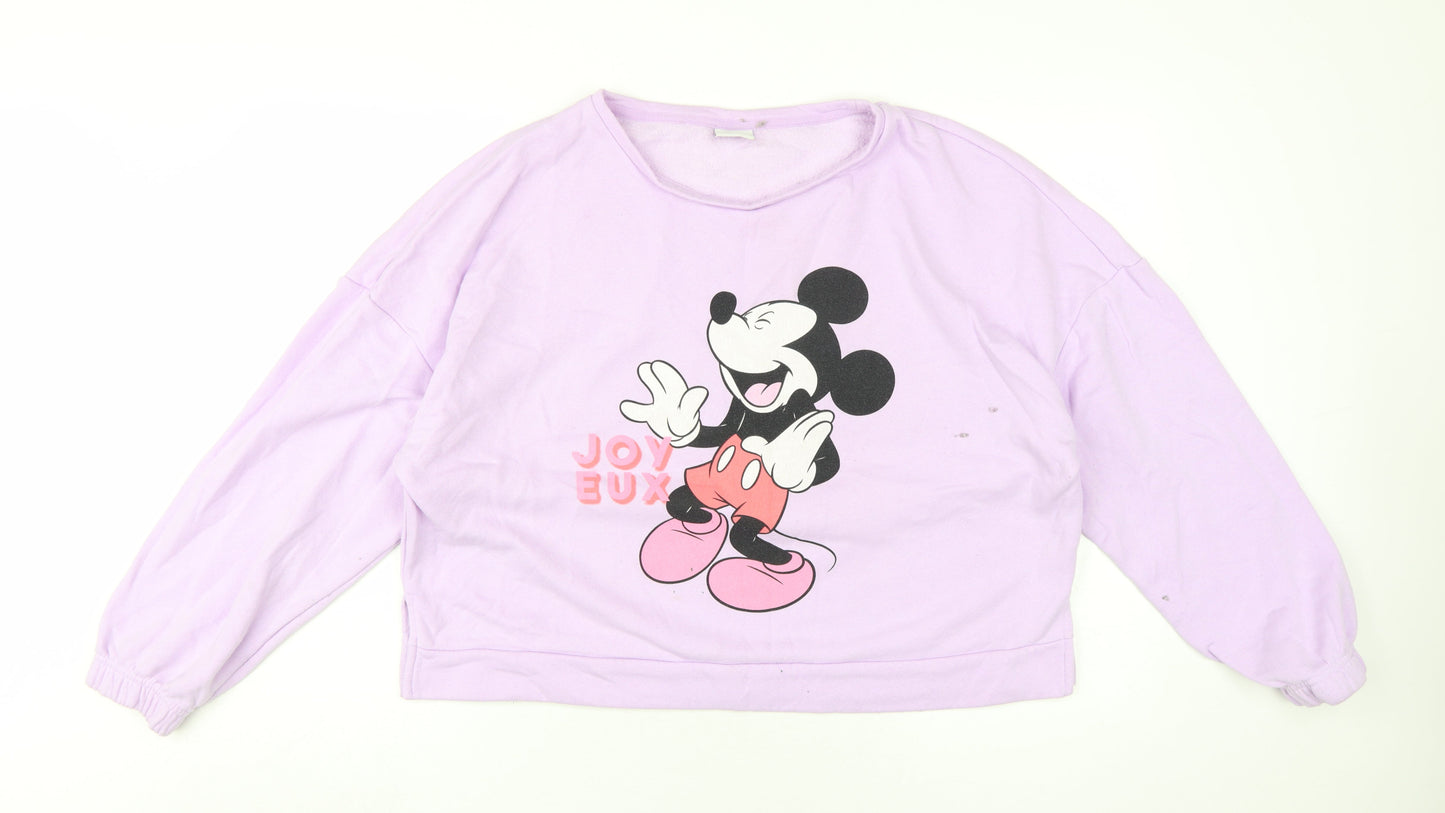 Disney Women’s Purple Mickey Sweatshirt, Size 16-18