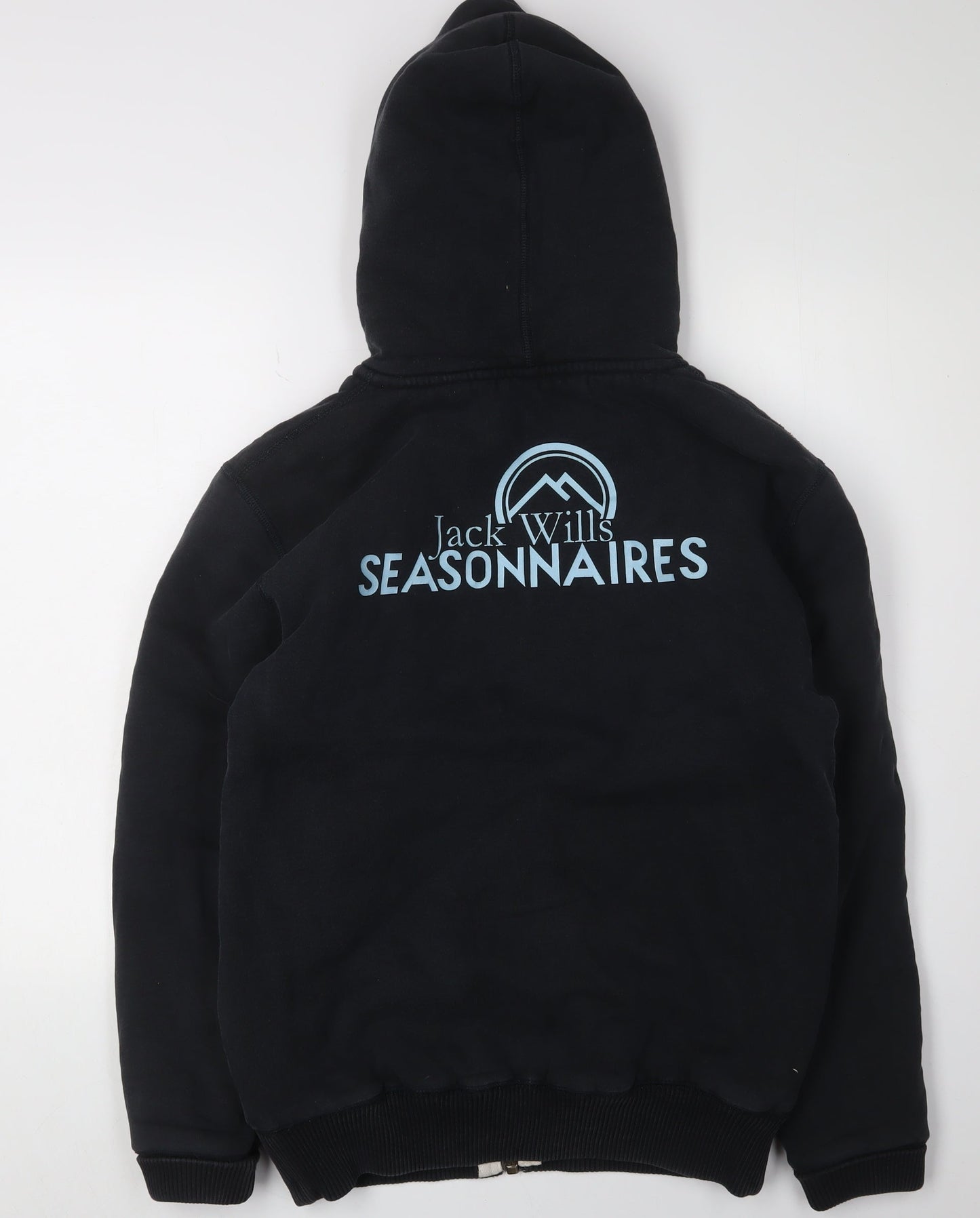 Jack Wills Men's Black Full Zip Hoodie Lined, Size S