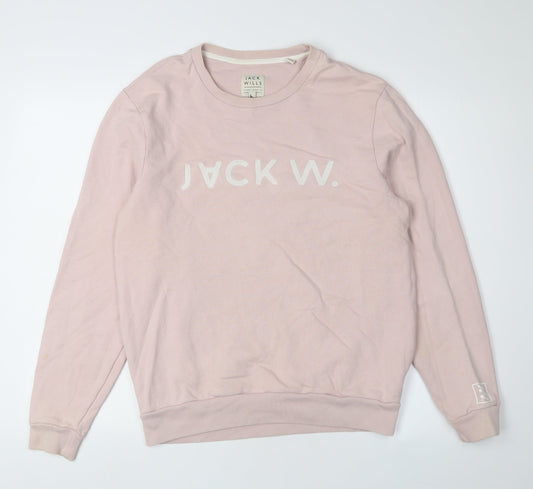 Jack Wills Women's Pink Pullover Sweatshirt - Size S