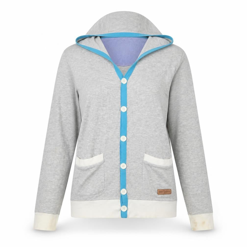 Nanny Womens State Grey Hooded Cardigan M