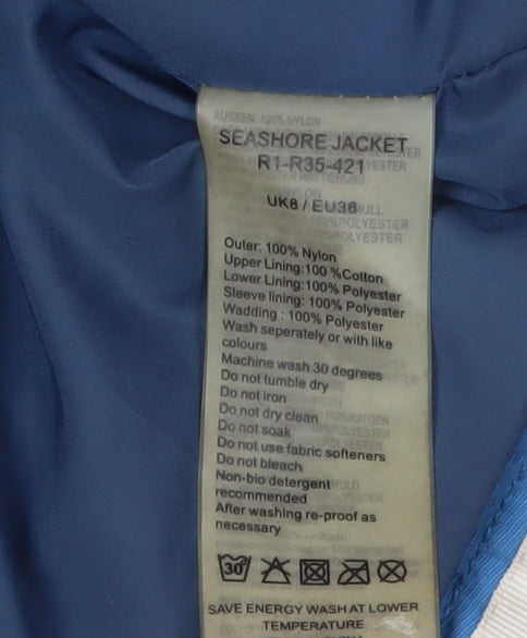 Seasalt Cornwall Women's Blue Raincoat Size 8