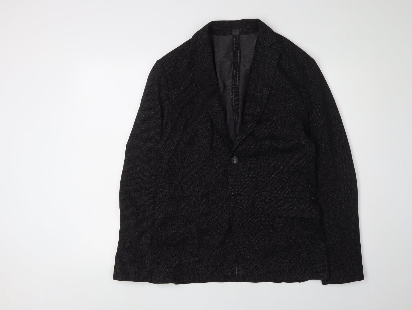 Zara Men's Black Blazer Size 36R Single-Breasted Formal