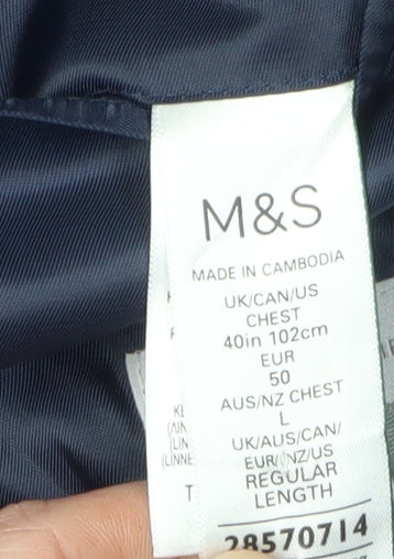 Marks and Spencer Men's Blue Blazer - Size 40R