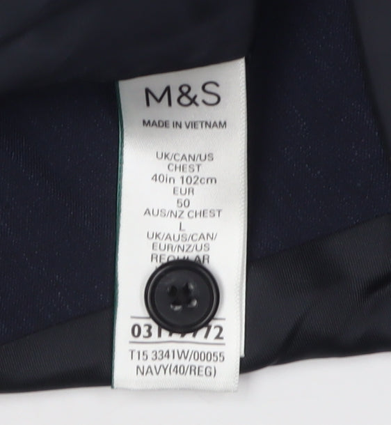 Marks and Spencer Men's Blue Suit Waistcoat 40R