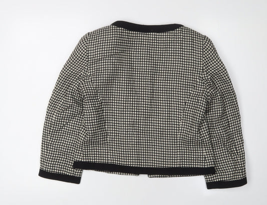 Marks and Spencer Women's Black Check Jacket Size 8