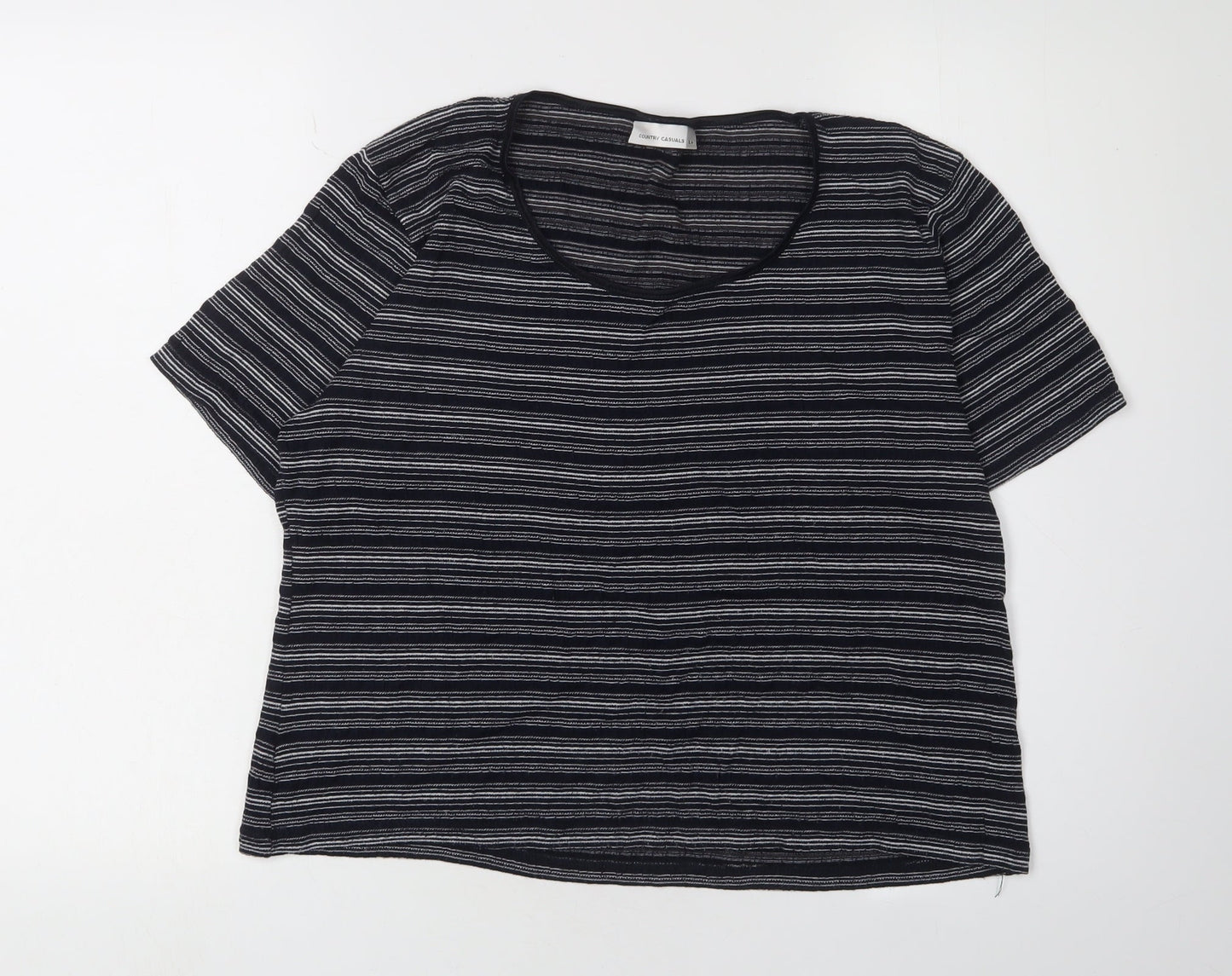 Country Casuals Women's Black Stripe T-Shirt L